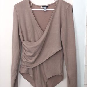 Light Pink longsleeve wrap around bodysuit